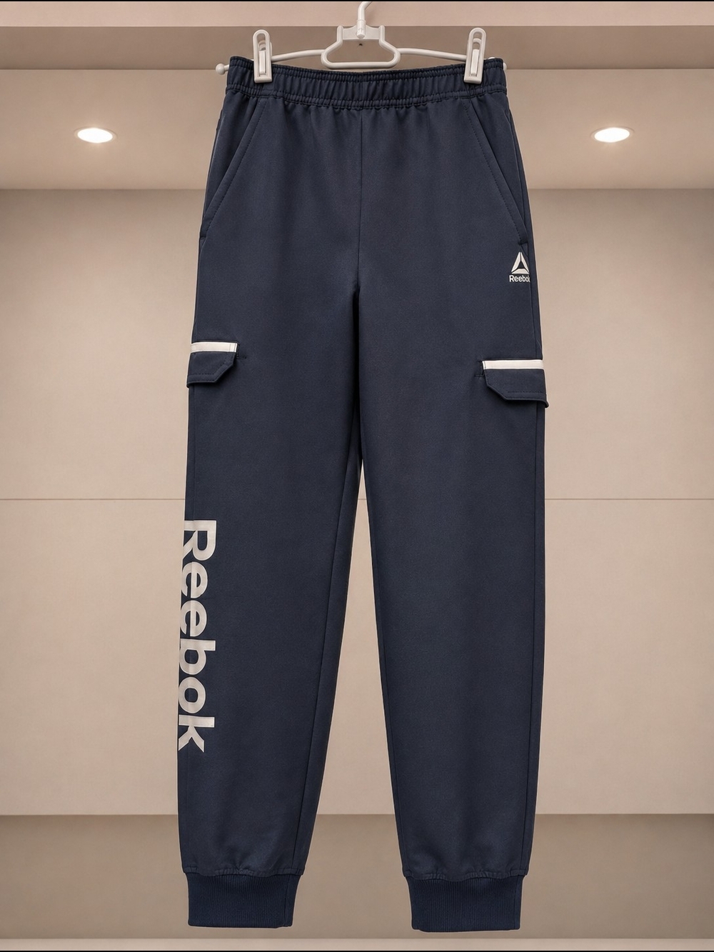Navy Logo Cargo Athletic Jogger Pants Youth XL 14/16